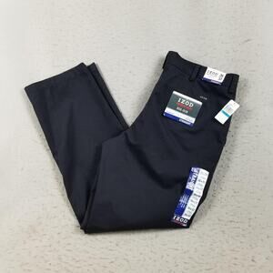 IZOD Pants Mens 36x32 Black American Chino Non-Iron Straight Flat Front